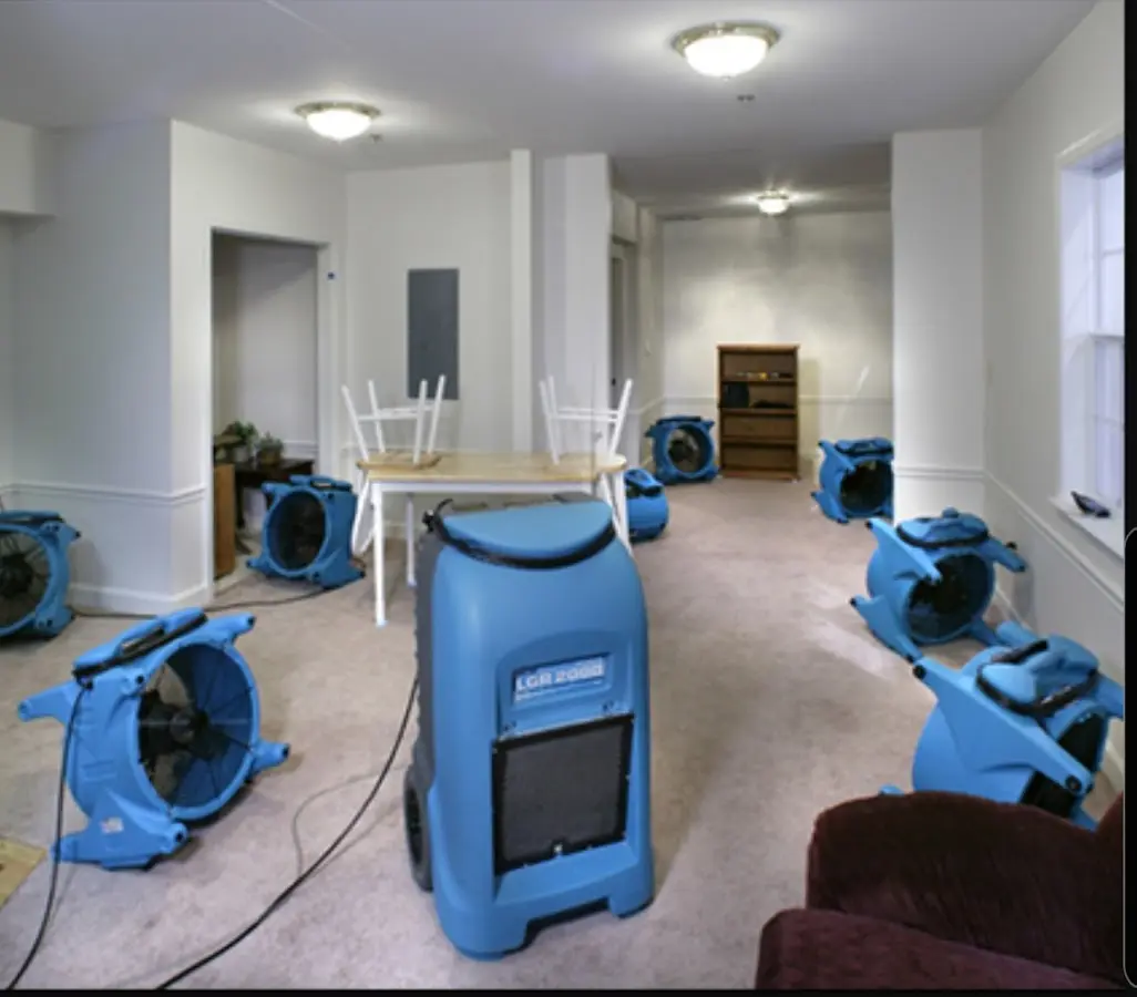 Air movers and dehumidifier setup for Water Extraction & Removal in Lynn Haven