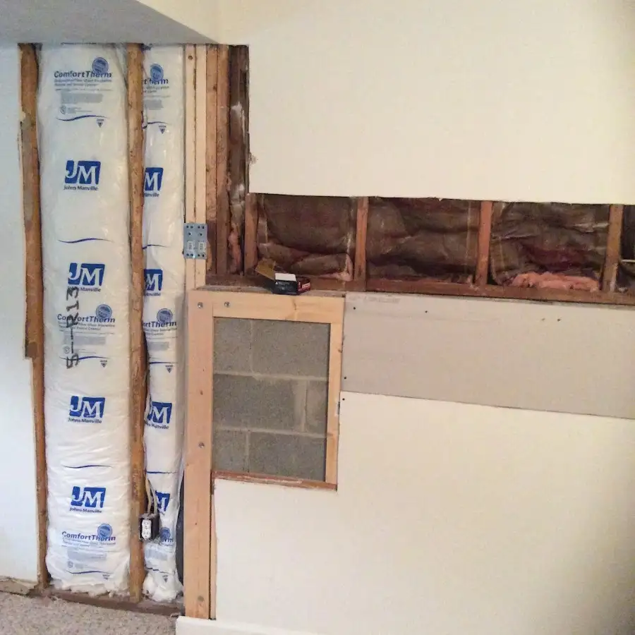 Wall insulation replacement during Basement Flood Cleanup in Lynn Haven